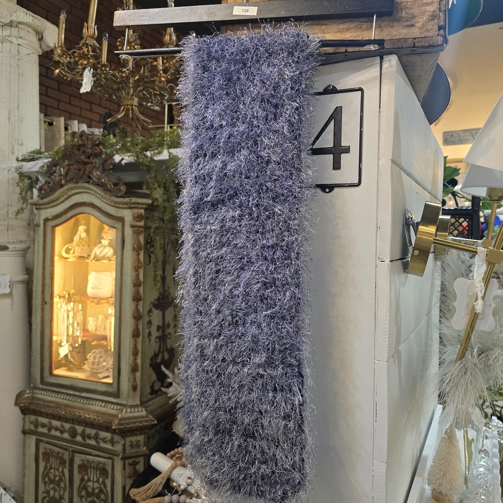 Fluffy Blue Handmade Scarf
